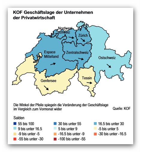 KOF Geschäftslage der Unternehmen der Privatwirtschaft April 2015